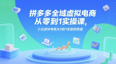 拼多多全域虚拟电商从零到1实操课，小白虚拟电商从0到1实操到精通-网创教程
