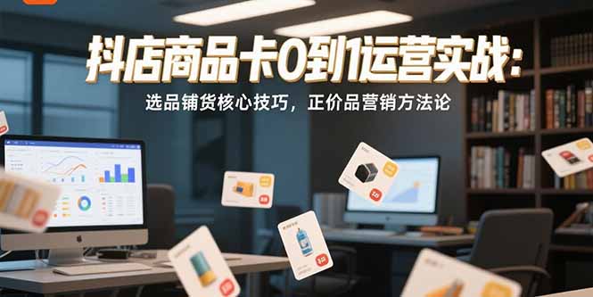 抖店商品卡0到1运营实战：选品铺货核心技巧，正价品营销方法论-网创教程
