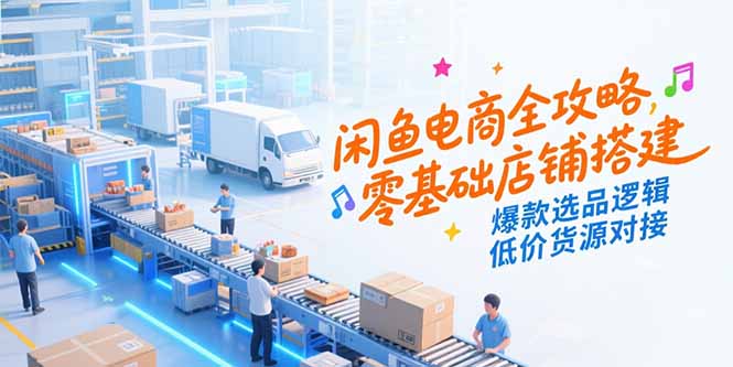 闲鱼电商全攻略，零基础店铺搭建，爆款选品逻辑，低价货源对接-网创教程