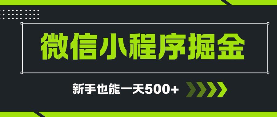 微信小程序自撸广告项目，0投资暴力玩法，新手小白一天轻松500+-网创教程