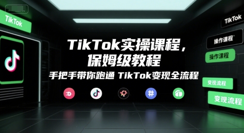 TikTok实操课程，保姆级教程，手把手带你跑通TikTok变现全流程-网创教程