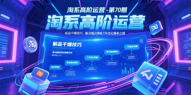 淘系高阶运营-第70期，标品干爆技巧，解决难点策略，大佬操盘方法-网创教程
