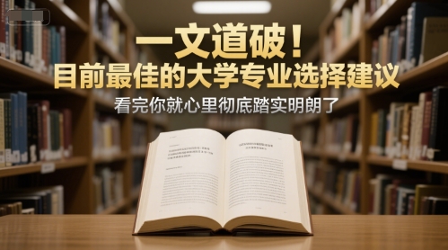 付费文章：一文道破！目前最佳的大学专业选择建议，看完你就心里彻底踏实明朗了-网创教程