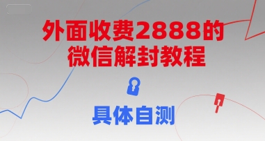 外面收费2888的微信解封教程，具体自测-网创教程