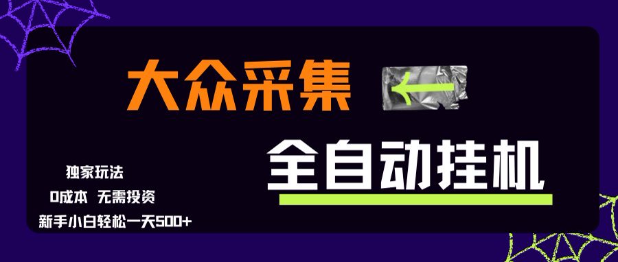 大众采集全自动玩法，新手小白轻松一天500+，操作简单-网创教程
