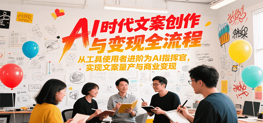 AI时代文案创作与变现全流程，从工具使用者进阶为AI指挥官，实现文案量产与商业变现-网创教程