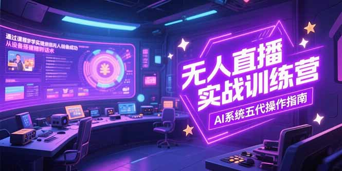无人直播实操训练营，从设备搭建到话术，AI系统五代操作指南(7月更新-网创教程