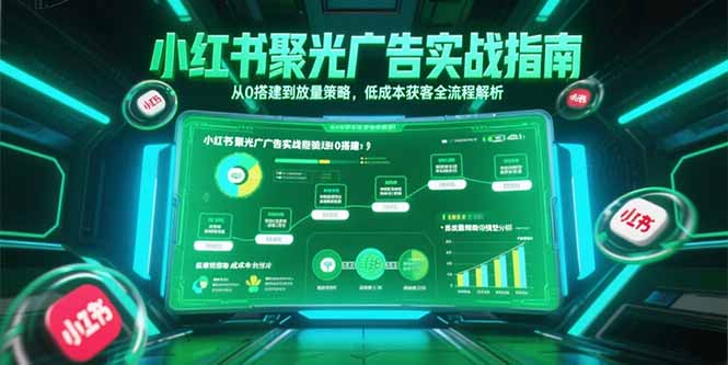 小红书聚光广告实战指南，从0搭建到放量策略，低成本获客全流程解析-网创教程