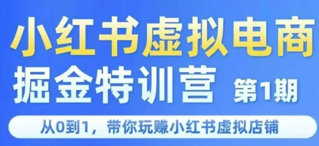 小红书虚拟电商掘金特训营第1期，从0到1，带你玩转小红书虚拟店铺-网创教程
