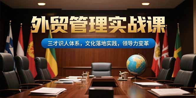 外贸管理实战课，三才识人体系，文化落地实践，领导力变革-网创教程