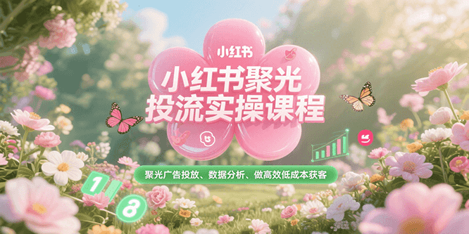小红书聚光投流实操课程，聚光广告投放、数据分析、做高效低成本获客-网创教程