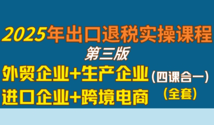 崔sir·出口退税实操-外贸企业+生产企业+跨境电商+进口企业(四课合一)-网创教程