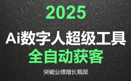 2025Ai数字人工具自动获客，教你借AI重塑获客流程，突破业绩增长瓶颈-网创教程