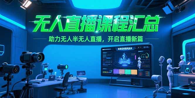 无人直播课程汇总，含非实时防风技术，助力无人半无人直播，开启直播新篇-网创教程