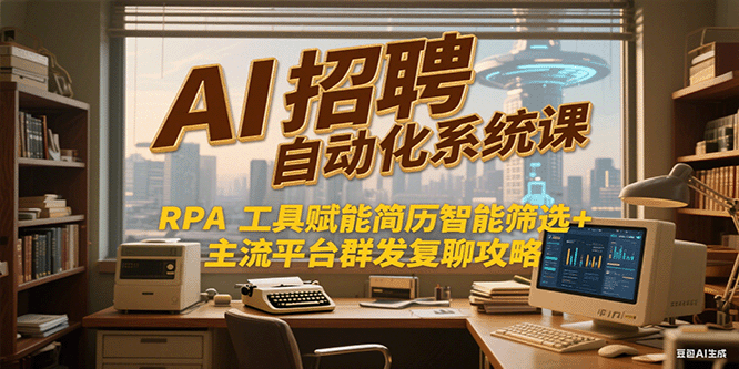 AI招聘自动化系统课，RPA工具赋能简历智能筛选+主流平台群发复聊全攻略-网创教程