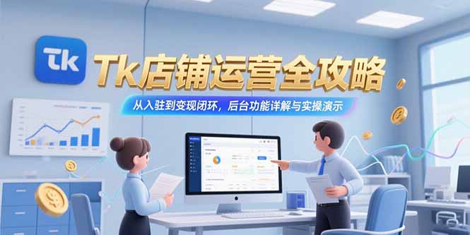 Tk店铺运营全攻略，从入驻到变现闭环，后台功能详解与实操演示-网创教程