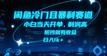 闲鱼冷门且暴利赛道，小白当天开单，利润高，照抄就有收益，日入1k+【揭秘】-网创教程