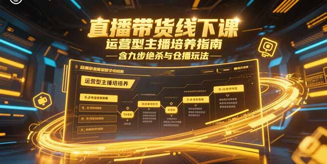 直播带货线下课，运营型主播培养指南，含九步绝杀与仓播玩法-网创教程