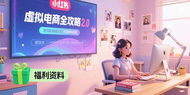 虚拟电商全攻略2.0，开店选品实操流程，账号定位、货源发布、笔记发布技巧-网创教程