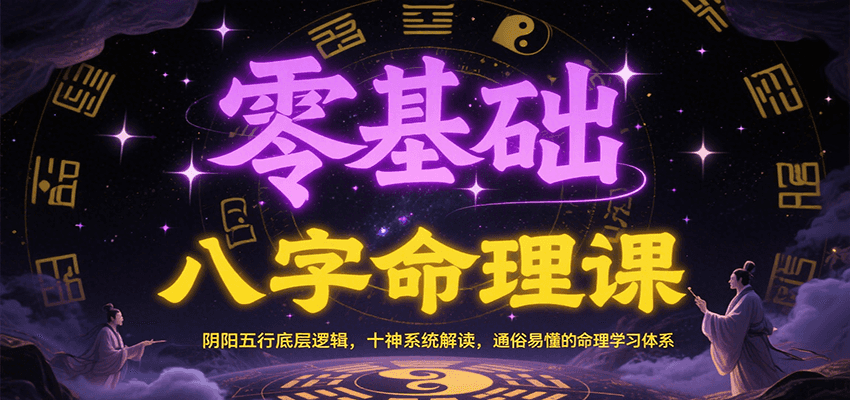 零基础八字命理课：阴阳五行底层逻辑，十神系统解读，通俗易懂的命理学习体系-网创教程