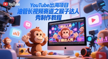 YouTube出海项目，油管长视频赛道之猴子达人秀制作教程-网创教程