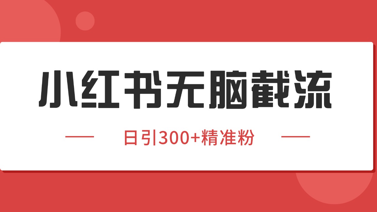 小红书截流同行客源，独家野路子获客玩法 日引200+暴力获客-网创教程