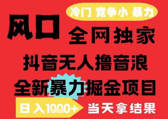 25年6月高爆抖音无人直播最新撸音浪掘金项目，解放双手小白可做，无脑日入1k+，门槛低【揭秘】-网创教程
