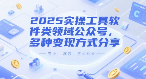 2025实操工具软件类领域公众号，多种变现方式分享-网创教程