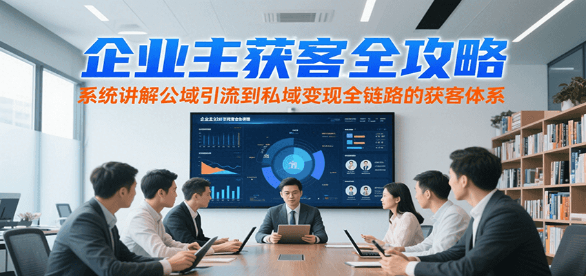 企业主获客全攻略，系统讲解公域引流到私域变现全链路的获客体系-网创教程
