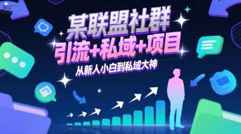 某联盟社群，引流+私域+项目，从新人小白到私域大神-网创教程