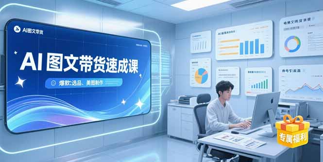 AI图文带货速成课，养号引流秘籍，爆款选品策略，美图制作全流程-网创教程