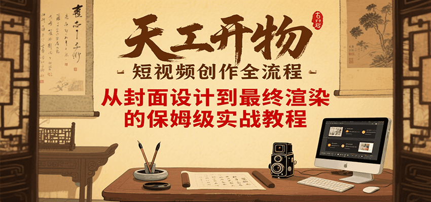 天工开物短视频创作全流程，从封面设计到最终渲染的保姆级实战教程-网创教程