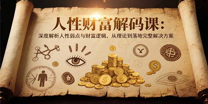 人性财富解码课6.0：深度解析人性弱点与财富逻辑，理论到落地完整解决方案-网创教程