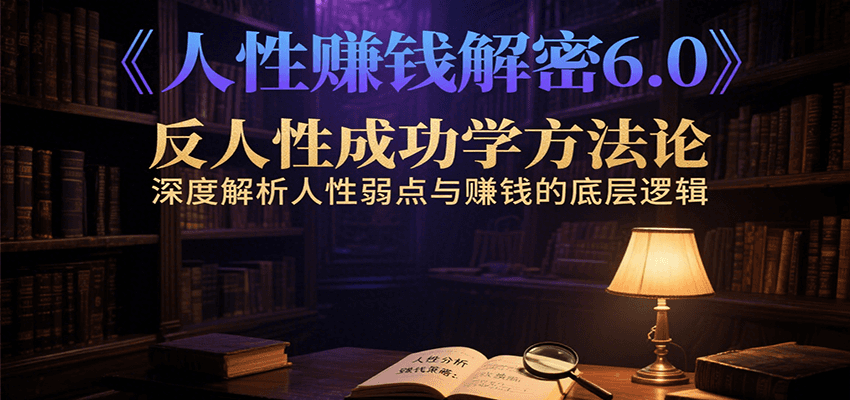 人性赚钱解密6.0，反人性成功学方法论，深度解析人性弱点与赚钱的底层逻辑-网创教程