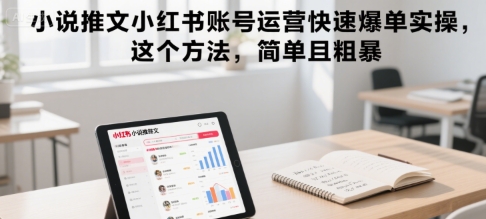 小说推文小红书账号运营快速爆单实操，这个方法，简单且粗暴-网创教程
