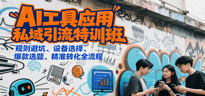 AI工具应用私域引流特训班，规则避坑、设备选择、爆款选题、精准转化全流程-网创教程