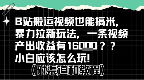 b站掘金计划？搬运视频也能挣拉新的收益，小白应该怎么玩！-网创教程