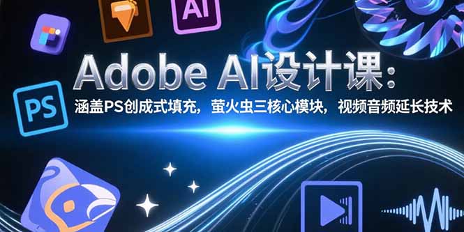 Adobe AI设计课：涵盖PS创成式填充，萤火虫三核心模块，视频音频延长技术-网创教程