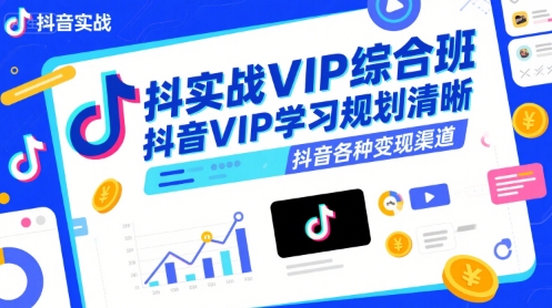 抖音实战VIP综合班，抖音VIP学习规划请晰抖音各种变现渠道-网创教程