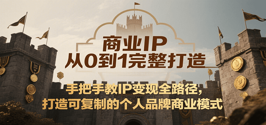 商业IP从0到1完整打造，手把手教IP变现全路径，打造可复制的个人品牌商业模式-网创教程