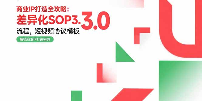 商业IP打造全攻略：差异化SOP3.0流程，短视频协议模板，婚恋项目实战案例-网创教程