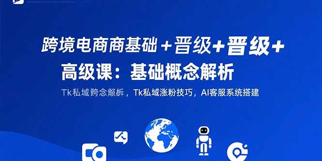 跨境电商基础+晋级+高级课：基础概念解析,Tk私域涨粉技巧,AI客服系统搭建-网创教程