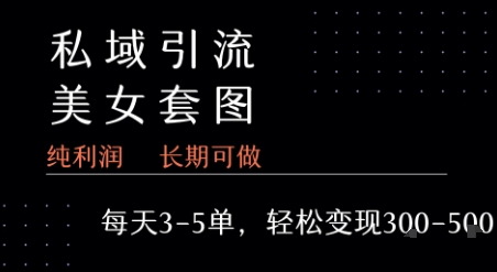 私域卖套图每天3-5单   每单利润99-2张+-网创教程