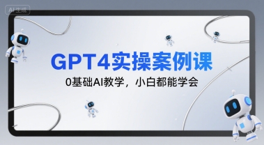 GPT4实操案例课，0基础AI教学，小白都能学会-网创教程