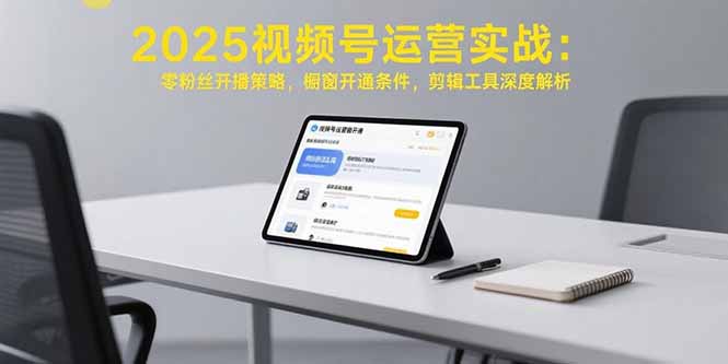 2025视频号运营实战：零粉丝开播策略，橱窗开通条件，剪辑工具深度解析-网创教程