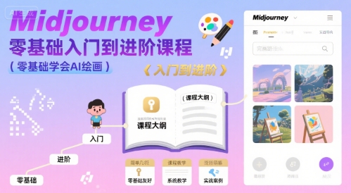 midjourney零基础入门到进阶课程，零基础学会AI绘画-网创教程