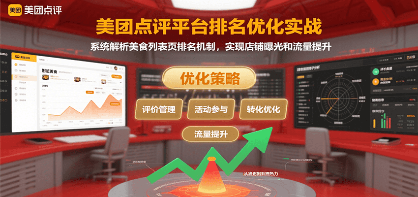 美团点评平台排名优化实战，系统解析美食列表页排名机制，实现店铺曝光和流量提升-网创教程