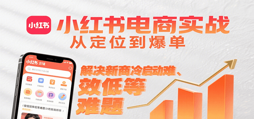 小红书电商实战，从定位到爆单解决新商冷启动难、变现效率低等难题-网创教程