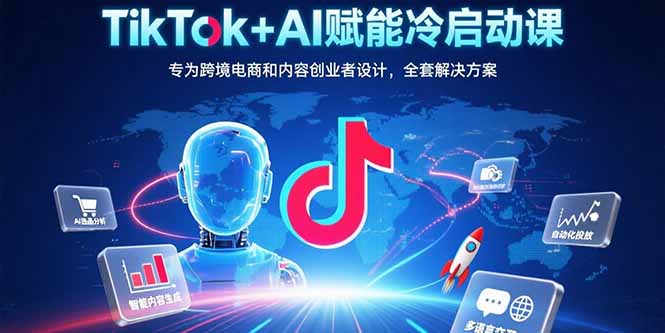 TikTok+AI赋能冷启动课：专为跨境电商和内容创业者设计，全套解决方案-网创教程
