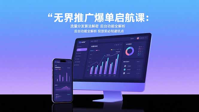 无界推广爆单启航课：流量分发算法解密 后台功能全解析 投放前必知避坑点-网创教程